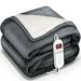 Sinnlein heating ceiling with automatic switch -off 160x120cm T V S d GS checked |Electric thermal blanket with 9 temperature levels |Cuddly blanket bed sofa |Ceiling electrically with timer digital display 160x120cm dark gray