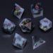 MINI PLANET DND Dice Set for TTRPG Dungeons and Dragons Handmade Sharp Edged DND Dice Set Polyhedral Dice Critical Role Dice Goblin Glitter Dice RPG Dice Resin Dice Hoard Dark Knight A-dark Knight