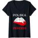 Womens Polska Princess Poland Lips Mouth Polish Pride Kissing V-Neck T-Shirt