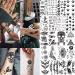 VANTATY 50 Sheets Black Temporary Tattoos: Eagle Dragon Lion Wolf Animals Fake Small Tattoos for Men, Women, Kids - Neck, Arm, Thigh, Skull Tattoo Sticker - Buy Online on GoSupps.com