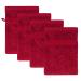 Class Home Collection washing gloves 16x21 cm |Fantry washcloth set |4 washing glove |500 g/m |100% cotton |Red red 16 cm x 21 cm