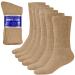 Diabetic Socks for Mens Womens Loose Fit Non-Binding Cotton Crew Socks 6 Pairs 10-13 6 Pairs Beige