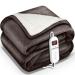 Sinnlein heating ceiling with automatic switch -off 200x180cm T V S d GS checked |Electric thermal blanket with 9 temperature levels |Cuddly blanket bed sofa |Ceiling electrically with timer digital display 200x180cm light brown