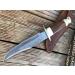 Perkin Damascus Hunting Knife with Leather Sheath - Premium Bowie Knife for Outdoor Adventure | International Shipping - Buy Online on GoSupps.com