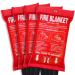 Fire Blanket, Fiberglass Fire Emergency Blankets, Suppression Flame Retardant Fireproof Survival Safety Fire Suppression Blanket, for Kitchen Home Car Office Warehouse Camping BBQ School Fireplace 4