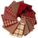 Dunroven House Homespun 12-Piece Fat Quarters, 18 by 21-Inch, Red