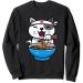Kawaii Anime Cat Eating Ramen Noodles Japanese Sweatshirt