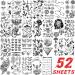 52 Tiny Small Temporary Tattoos for Kids & Adults - Tribal Animals, Butterflies, Anchors, Compass, Flowers - 3D Fake Tattoo Stickers for Neck, Arm, Hands - Cute Face Tattoo Kits - Buy Online on GoSupps.com
