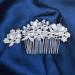 Wedding Hair Accessories Fanvoes Hair Pieces Comb for Brides Bridal-Silver Vintage Headpiece Clip Barrette Jewelry w/Handmade Flower Ivory Pearl Rhinestone Crystal for Women Girls Bridesmaid