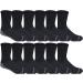Yacht & Smith 12 Pairs Diabetic Gripper Socks in Black - Non-Skid Bottom, Loose Fit - Wholesale Bulk for Men - Buy Online on GoSupps.com