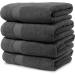 Luxurious Extra Large Turkish Bath Towel Set - Ultra Soft, Thick & Plush - Premium Hotel & Spa Quality Oversized Cotton Towels - Space Gray (4-Pack) - Buy Online on GoSupps.com