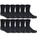 Yacht & Smith 12 Pairs Diabetic Gripper Socks in Black - Non-Skid Bottom, Loose Fit - Wholesale Bulk for Men - Buy Online on GoSupps.com