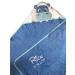 Kiddi -Media hooded towel embroidered with name and date of birth / 100x100 cm / cozy soft / 1A quality / 100% cotton (blue - hippo)