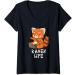 Womens Ramen Life Red Panda Japanese Food Anime Soba Noodles V-Neck T-Shirt