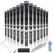 CHAMPKEY Premium Hybrid Golf Grips 13 Pack | Come with 15 Tapse , Solvent , Rubber Vise Clamp and Grip Hook Knife | All Weather Performance Golf Club Grips Midsize Black