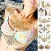 COKTAK 9 Sheets Large Gold Metallic Temporary Tattoos - 88+ Designs for Women - Tribal Bohemia 3D Flash Fake Golden Tattoo Stickers - Realistic Glitter Snake, Moon Lotus Body Art - Buy Online on GoSupps.com