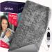 GENIANI Extra Large Electric Heating Pad for Back Pain and Cramps Relief - Auto Shut Off - Soft Heat Pad 12"x24" for Moist & Dry Therapy (Tabby Gray)