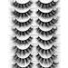 Arekey 3D Cat-Eye Wispy False Eyelashes - 10 Pairs Pack, Fluffy Faux Mink Lashes for Volume - D06 - Buy Online on GoSupps.com