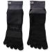 Injinji Men's Trail Midweight Mini Crew Toesocks Large Black/Grey