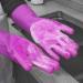 Home Beyond 2-Pack Magic Silicone Household Cleaning Gloves with Rubber Sponge Scrubber Reusable Dishwashing Kitchen Gloves Dark Pink - Buy Online on GoSupps.com