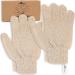 myHomeBody Shower Gloves Bath Gloves for Shower Exfoliating Exfoliating Gloves for Body Dead Skin Exfoliating Glove Exfoliating Bath Gloves Shower Gloves Exfoliating for Women Beige 2 Pairs