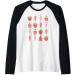 Kawaii Aesthetic Candycore Strawberry Pastel Patterned Raglan Baseball Tee