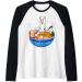 Japanese Kawaii Llamen Ramen Noodle Chillin Bowl Raglan Baseball Tee