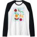 Mediterranean Fruits Melon Olive Fig Orange Lemon Vegan Diet Raglan Baseball Tee