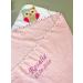 Kiddi -Media hooded towel embroidered with name and date of birth / 100x100 cm / cozy soft / 1A quality / 100% cotton (pink - owl)