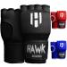 Hawk Padded Inner Gloves Training Gel Elastic Hand Wraps for Boxing Gloves Quick Wraps Men & Women Kickboxing Muay Thai MMA Bandages Fist Knuckle Wrist Wrap Protector Handwraps (Pair) Black S/M