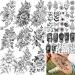 Rejaski 34 Sheets Large Rose Peony Temporary Tattoos For Women Thigh Half Arm Sleeve  Girls Temp Body Art Waterproof Tattoos Adults 3D Black Butterfly Floral  Fake Tattoos That Look Real and Last Long LargeFlowers