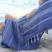 ShoreSecrets Collection Sandproof Beach Towel - Natural Turkish Cotton - 63 Long - Captain's Choice Navy - Buy Online on GoSupps.com