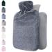 Qomfor Hot Water Bottle with Soft Cover - 1.8L Large - Hot Water Bag for Pain Relief, Neck and Shoulders, Feet Warmer, Menstrual Cramps, Hot and Cold Therapy - Great Gift for Women - Dark Grey