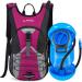MIRACOL Hydration Backpack with 2L BPA Free Water Bladder Lightweight Insulated Water Backpack for Running Hiking Cycling Camping Hunting Small Hydration Pack Fits Men Women & Kids Rose