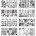 VNC 13pcs Nail Stamp Plates set 8 plate 2Stamper 2Scraper 1storage bag Nails Art Stamping Plate Scraper Stamper Set Leaves Flowerst Travel Patterns Nail plate Template Image Plate A- 1-8