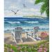 Maydear Cross Stitch Kits Stamped Full Range of Embroidery Starter Kits for Beginners DIY 14CT 2 Strands - Seaside Landscapes 17.32 15.35(inch) Seaside Landscapes 14CT