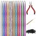 Belle vous 2400-part hair Lametta colorful strands of hair-12 colors-Lametta for hair with tools-glitter strands hair rainbow hair extension synthetic hair for braiding party & decoration