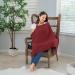 Comfy Cubs Muslin Nursing Cover - Soft & Breathable Cotton Breastfeeding Apron for Mom with Rigid Hoop - Wine Color - Buy Online on GoSupps.com