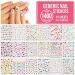 Cute Nail Stickers Over 1400 for Children Kids Adults - 18 Sheets Self Adhesive Girls Nail Art Decal Kit Decoration Accessories - Flowers Hearts Butterflies Fruits Animals