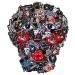 Meneng Embroidered Patches Iron-on Appliques: 30pcs Assorted Cool Punk Embroidery Sew-on Patch for Jackets Clothing A-Cool Punk Style