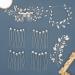 Braveamor Wedding Hair Accessories Bridal Pearls Hair Pins Rhinestone Headpieces Crystal Hair Piece Wedding Hair Side Combs for Brides and Bridesmaids (23 Pack)(Silver)