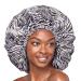 Red By Kiss Silky Satin Sleep Cap Premium Quality Shower Cap Satin Bonnet Super Jumbo (Zebra)