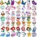 Rejaski 50 PCS Cute Animals ZOO Kids Temporary Tattoos For Girls Butterfly Mermaid Unicorn  3D Cartoon Fake Tattoos For Child Toddler Boys Teen  Fun Small Tatoo Party Favor Sets Supplies Decoration
