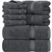 Utopia Towels 8-Piece Premium Towel Set, 2 Bath Towels, 2 Hand Towels, and 4 Wash Cloths, 600 GSM 100% Ring Spun Cotton Highly Absorbent Towels for Bathroom, Gym, Hotel, and Spa (Grey)