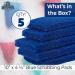 5 Pack Medium Duty XL Blue Scouring Pads - 10x4.5in Multipurpose Scrubbing Sponges for Kitchens, Bathrooms, Counters, and Floors - Buy Online on GoSupps.com