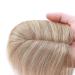 10 Inch 100% Remy Human Hair Clip in Topper Silk Base Toppee Hand-made Hairpiece for Women - Middle Part, 120% Density, #18P613 Ash Blonde&Bleach Blonde - 35g - Buy Online on GoSupps.com