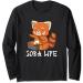 Soba Life Red Panda Japanese Food Anime Soba Noodles Long Sleeve T-Shirt