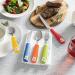 Special Supplies 5-Piece Adaptive Utensils Set - Non-Weighted, Non-Slip Handles for Hand Tremors, Arthritis, Parkinson's, Elderly Use - Stainless Steel Knife, Rocker Knife, Fork, Spoons - Colored - Buy Online on GoSupps.com