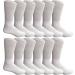 Yacht & Smith Soft Cotton Diabetic Socks 12 Pack White Crew 9-11 - Buy Online on GoSupps.com