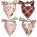 Remy+Roo Dog Bandanas - 4 Pack | Amber Set | Premium Durable Fabric | Unique Shape | Adjustable Fit | Multiple Sizes Offered (XL)